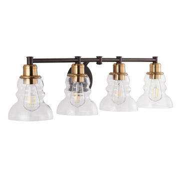 Manhattan Vintage Metal/Glass Industrial Rustic LED Vanity